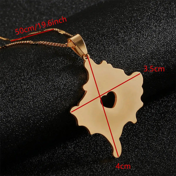 Kosovo Map Necklace