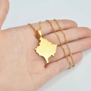 Kosovo Map Necklace