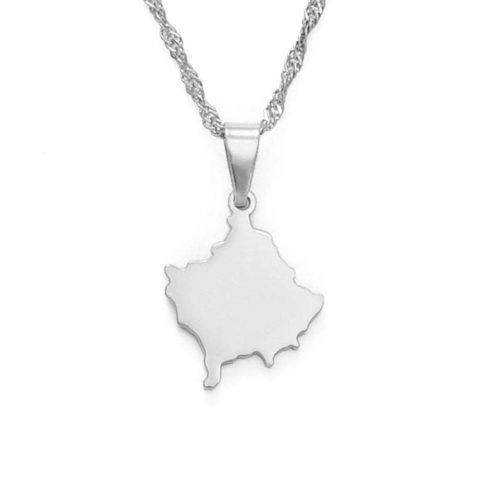 Kosovo Map Necklace