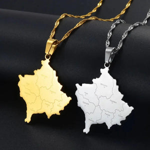 Kosovo Map Necklace