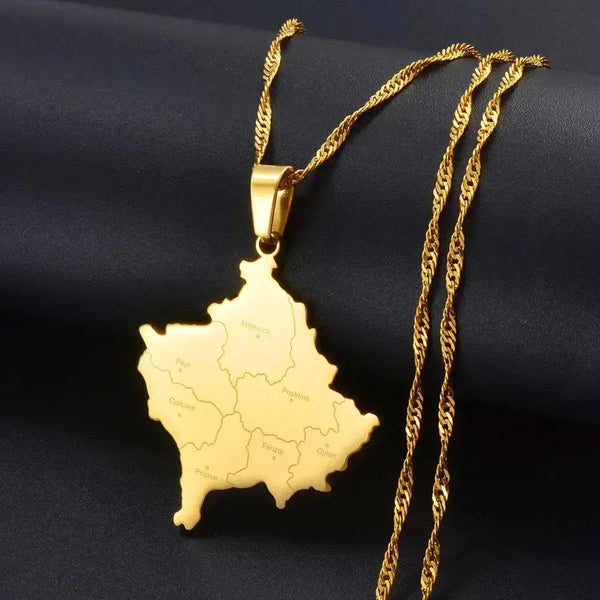 Kosovo Map Necklace