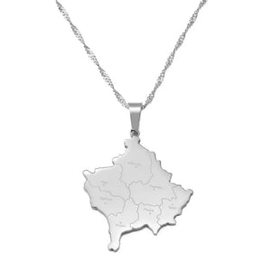 Kosovo Map Necklace