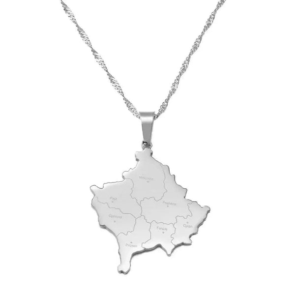 Kosovo Map Necklace