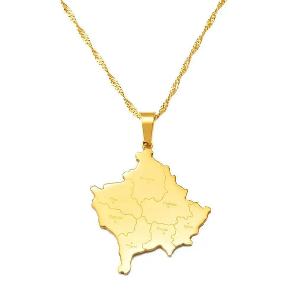 Kosovo Map Necklace