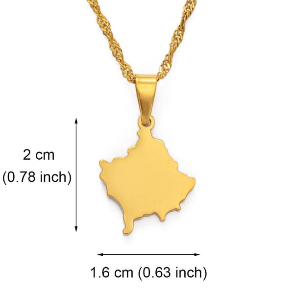 Kosovo Map Necklace