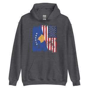 Kosovo USA Flag - Half American Hoodie