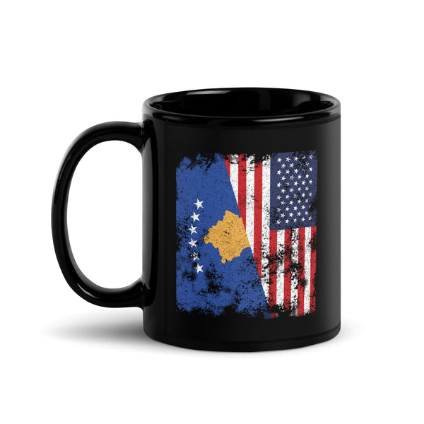 Kosovo USA Flag - Half American Mug