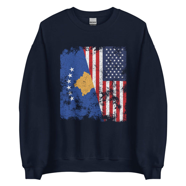 Kosovo USA Flag - Half American Sweatshirt