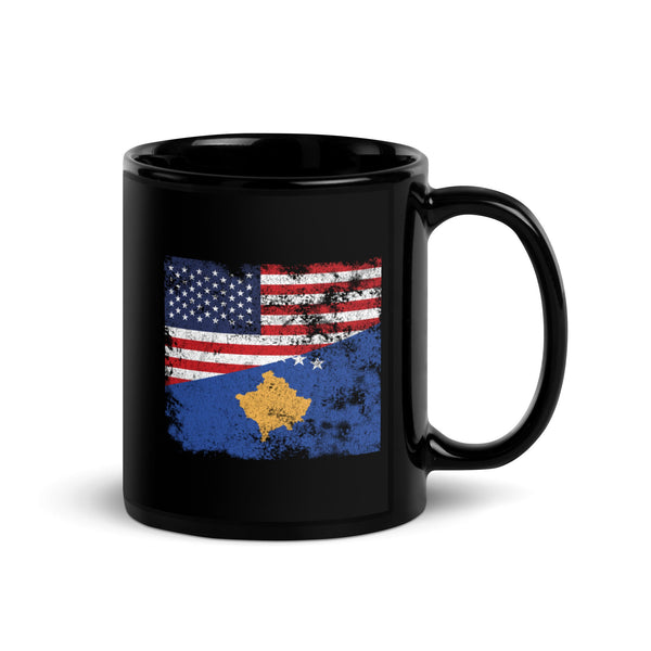 Kosovo USA Flag Mug