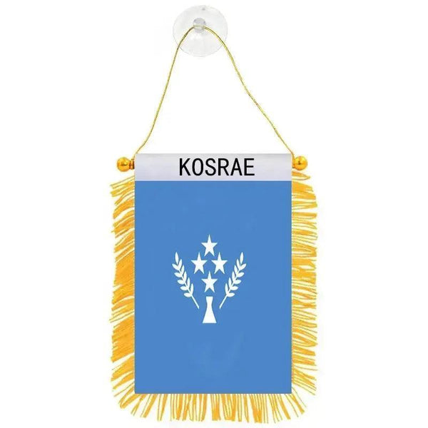 Kosrae Hanging Flag for Car - Small Rearview Mirror Flag