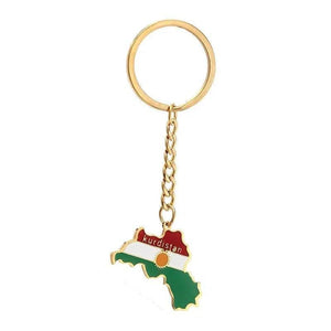 Kurdistan Flag Map Keychain