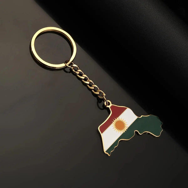 Kurdistan Flag Map Keychain