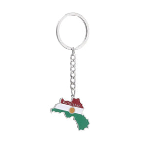 Kurdistan Flag Map Keychain