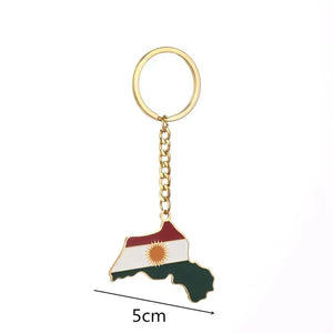 Kurdistan Flag Map Keychain