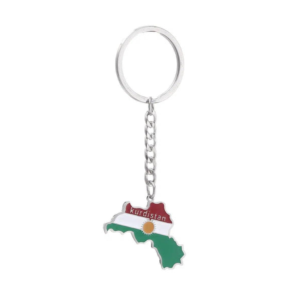Kurdistan Flag Map Keychain