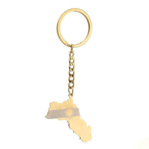 Kurdistan Flag Map Keychain