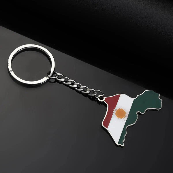Kurdistan Flag Map Keychain