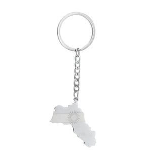Kurdistan Flag Map Keychain