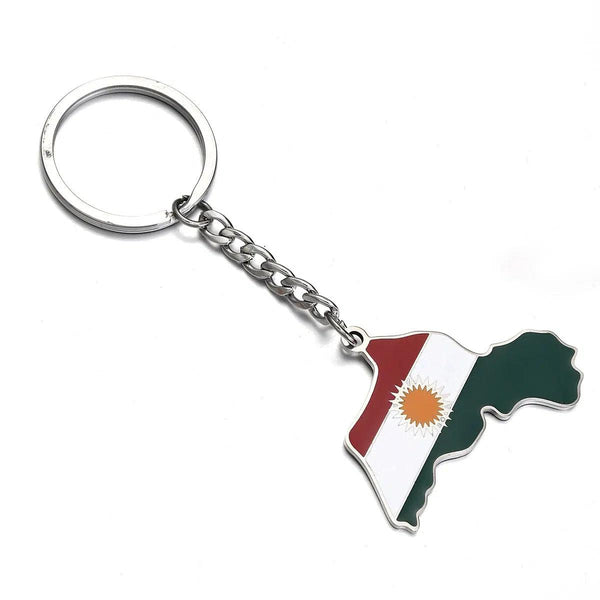 Kurdistan Flag Map Keychain