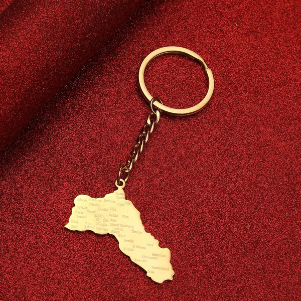 Kurdistan Flag Map Keychain Collection