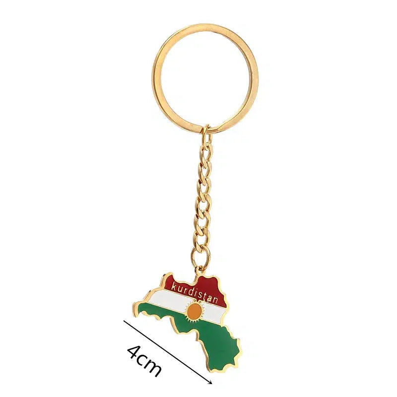 Kurdistan Flag Map Keychain Collection