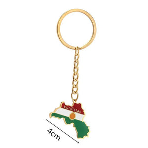 Kurdistan Flag Map Keychain Collection