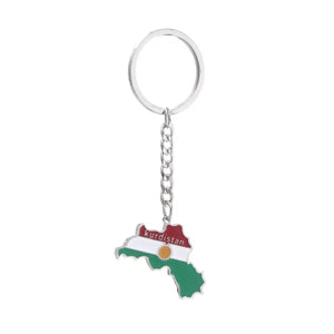 Kurdistan Flag Map Keychain Collection