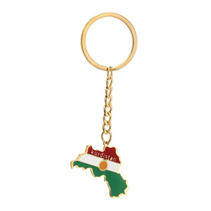 Kurdistan Flag Map Keychain Collection