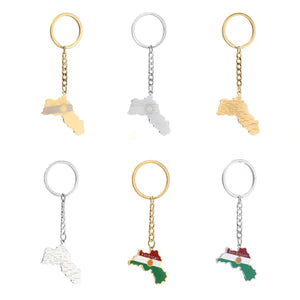 Kurdistan Flag Map Keychain