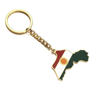 Kurdistan Flag Map Keychain