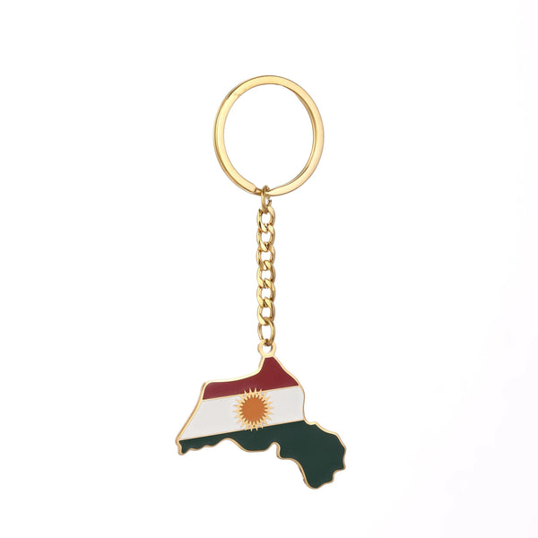 Kurdistan Flag Map Keychain