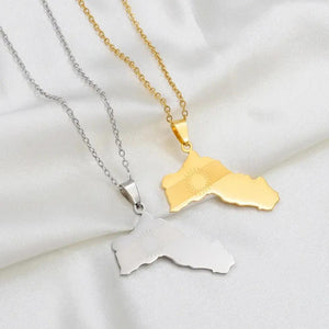 Kurdistan Flag Map Necklace