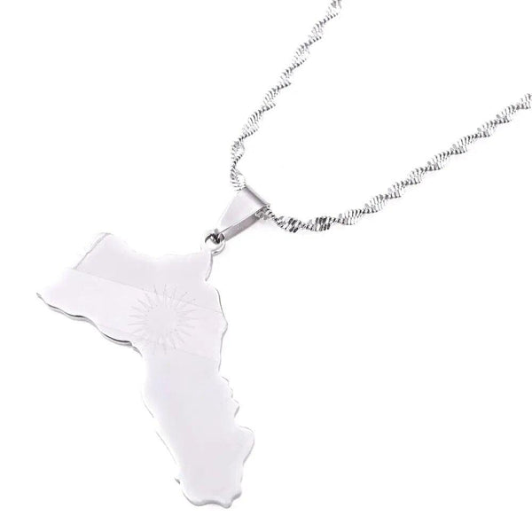 Kurdistan Flag Map Necklace