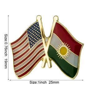 Kurdistan Friendship Flag Lapel Pin Collection - Enamel Pin Flag