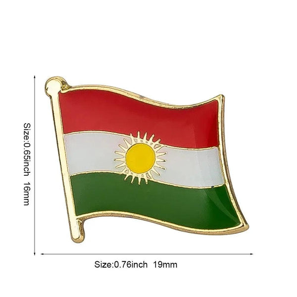 Kurdistan Friendship Flag Lapel Pin Collection - Enamel Pin Flag