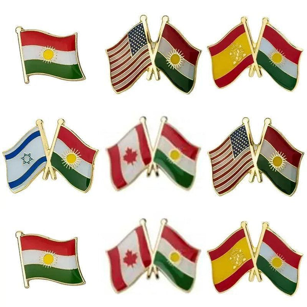 Kurdistan Friendship Flag Lapel Pin Collection - Enamel Pin Flag