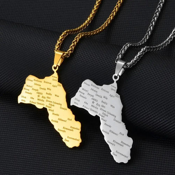 Kurdistan Map Necklace