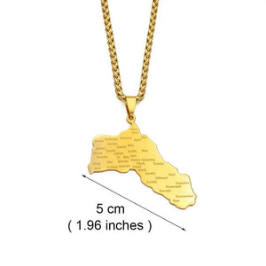 Kurdistan Map Necklace