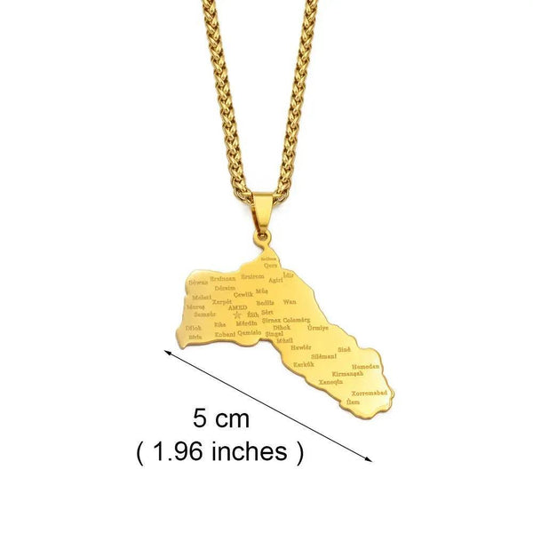 Kurdistan Map Necklace