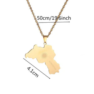 Kurdistan Map Necklace