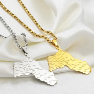 Kurdistan Map Necklace