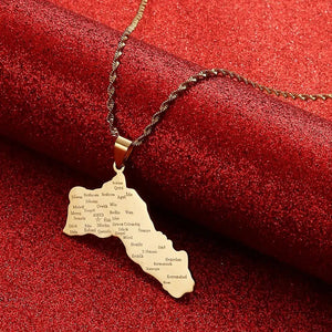 Kurdistan Map Necklace