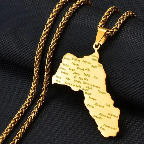 Kurdistan Map Necklace