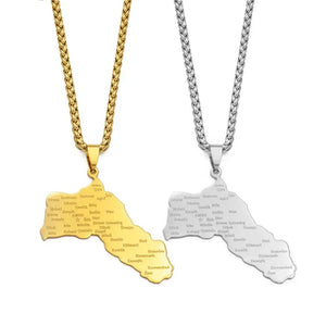 Kurdistan Map Necklace