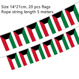 Kuwait Flag Bunting Banner - 20Pcs