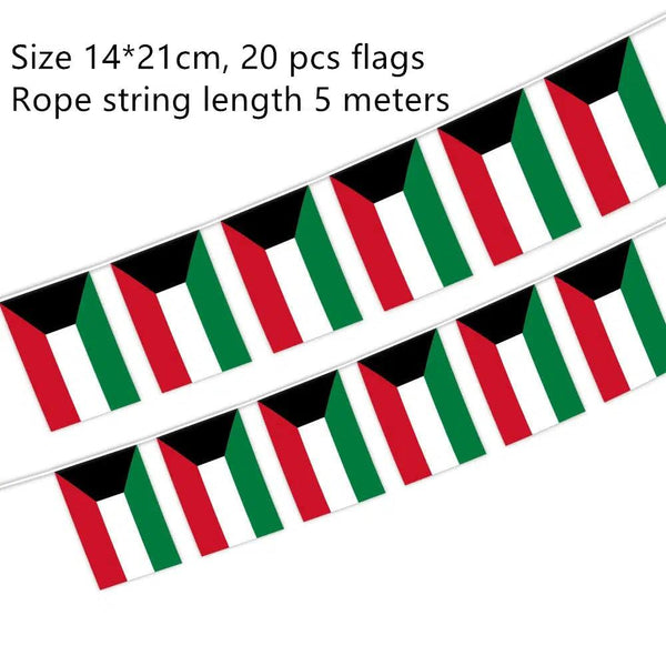 Kuwait Flag Bunting Banner - 20Pcs