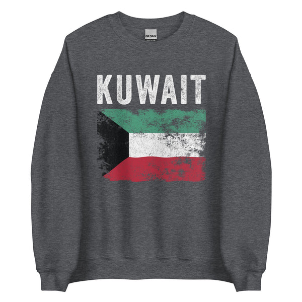 Kuwait Flag Distressed - Kuwaiti Flag Sweatshirt