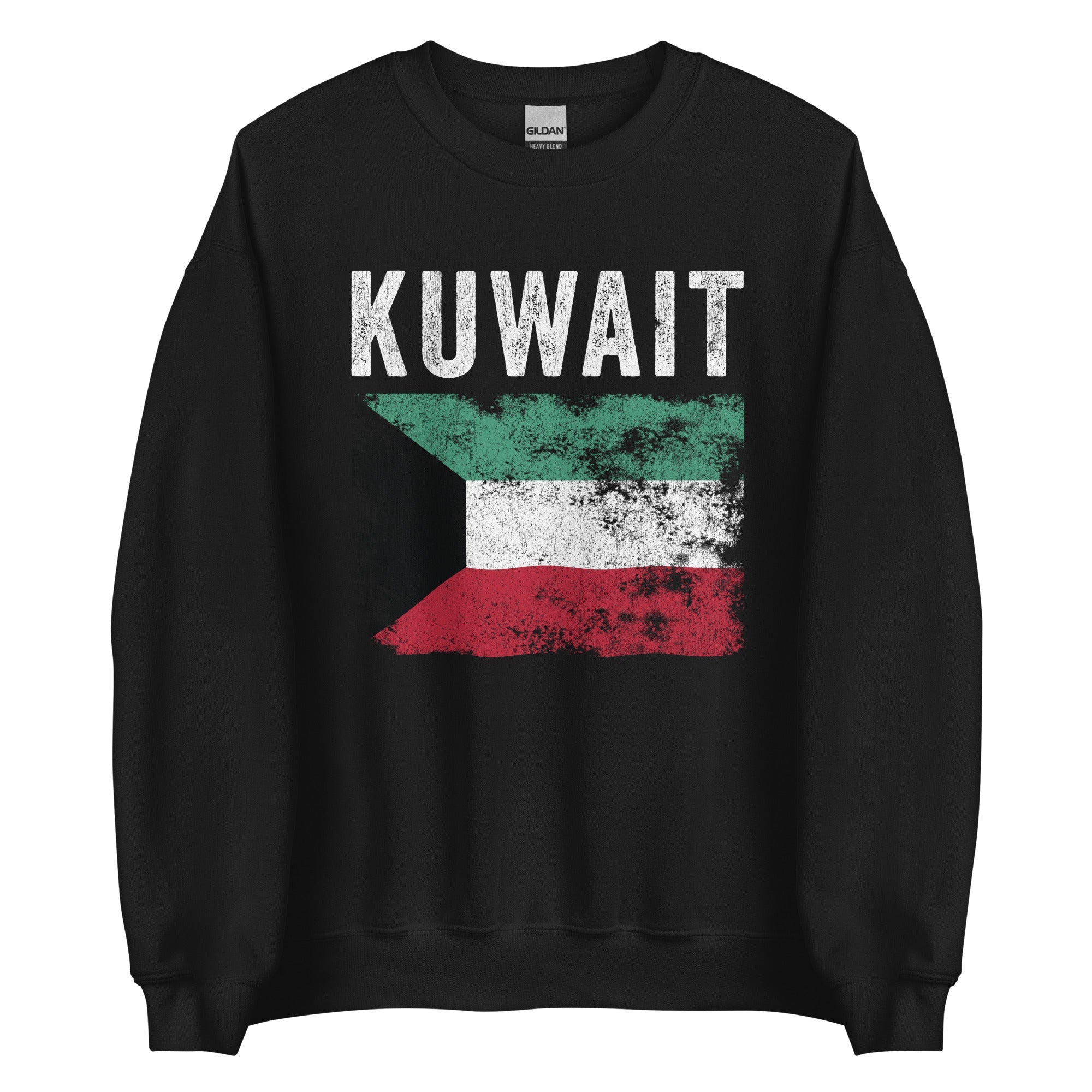 Kuwait Flag Distressed - Kuwaiti Flag Sweatshirt