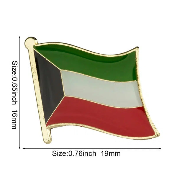 Kuwait Flag Lapel Pin - Enamel Pin Flag