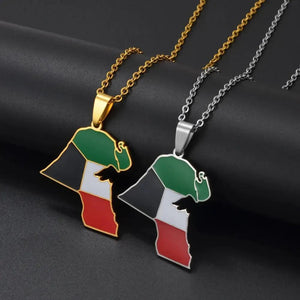 Kuwait Flag Map Necklace